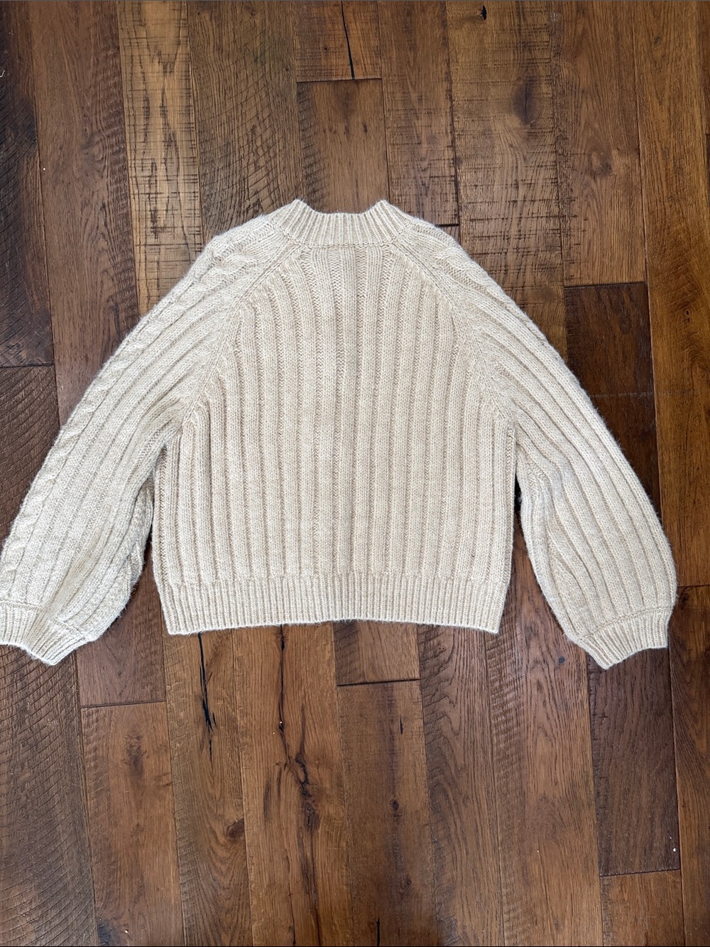 Ann Taylor Ivory Cable Knit Crystal-Button Cardigan - Picture 6 of 9